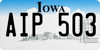 IA license plate AIP503