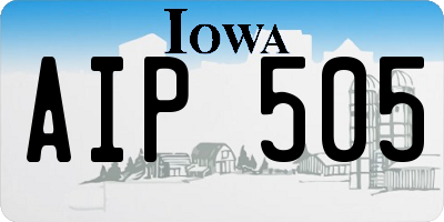 IA license plate AIP505