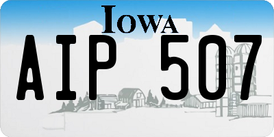 IA license plate AIP507