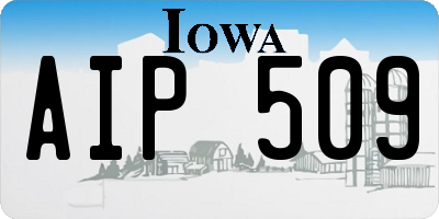 IA license plate AIP509
