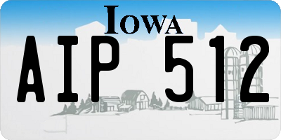 IA license plate AIP512