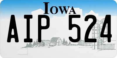 IA license plate AIP524