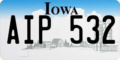 IA license plate AIP532
