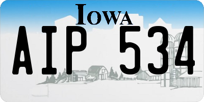 IA license plate AIP534