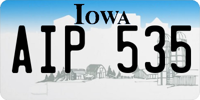 IA license plate AIP535