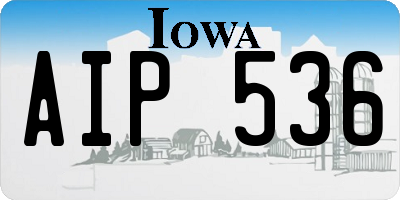 IA license plate AIP536