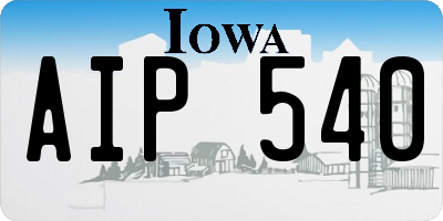 IA license plate AIP540