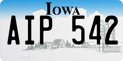 IA license plate AIP542