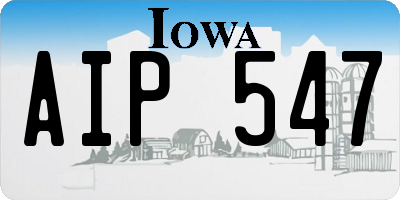 IA license plate AIP547