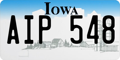IA license plate AIP548