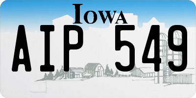 IA license plate AIP549