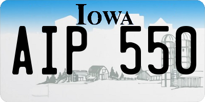 IA license plate AIP550