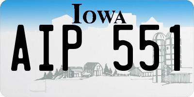 IA license plate AIP551