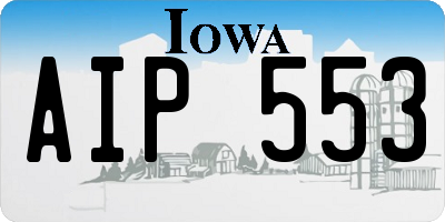IA license plate AIP553