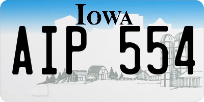 IA license plate AIP554