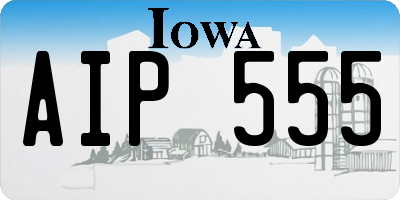 IA license plate AIP555