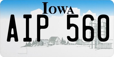 IA license plate AIP560