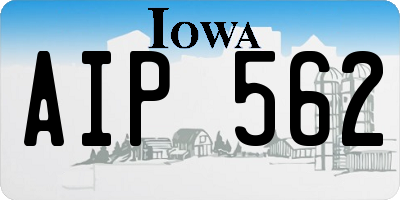 IA license plate AIP562