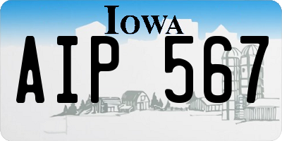 IA license plate AIP567