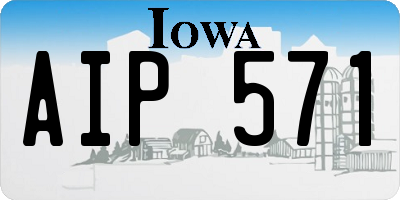 IA license plate AIP571