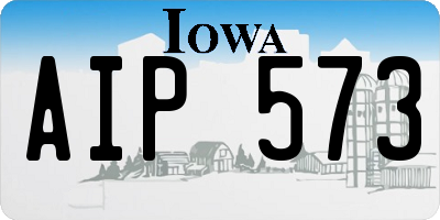 IA license plate AIP573