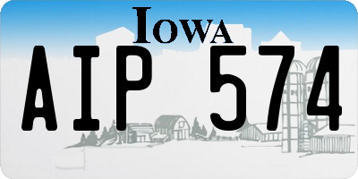 IA license plate AIP574