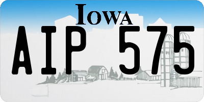 IA license plate AIP575