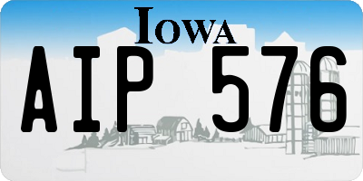 IA license plate AIP576