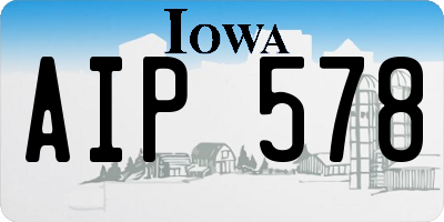 IA license plate AIP578
