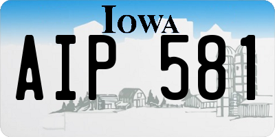 IA license plate AIP581