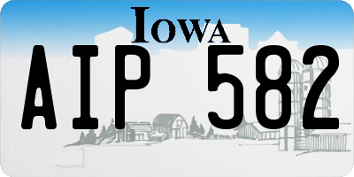 IA license plate AIP582