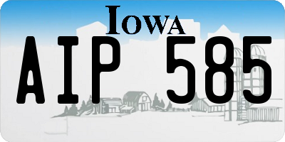 IA license plate AIP585