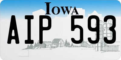 IA license plate AIP593