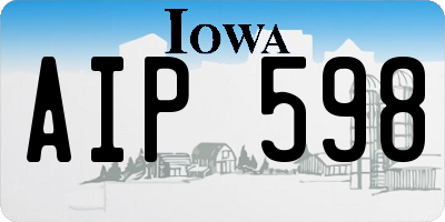 IA license plate AIP598