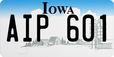 IA license plate AIP601