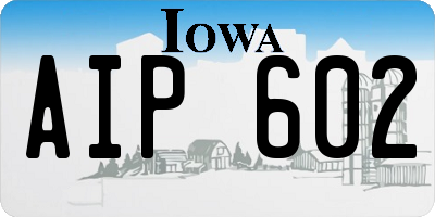 IA license plate AIP602