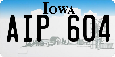 IA license plate AIP604