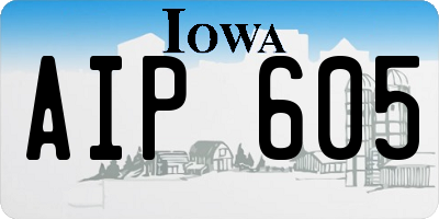 IA license plate AIP605