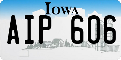 IA license plate AIP606