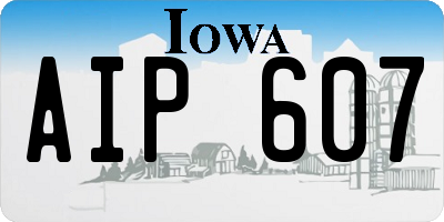 IA license plate AIP607