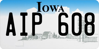 IA license plate AIP608