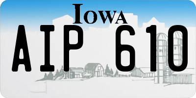 IA license plate AIP610