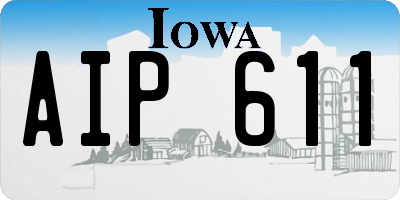 IA license plate AIP611