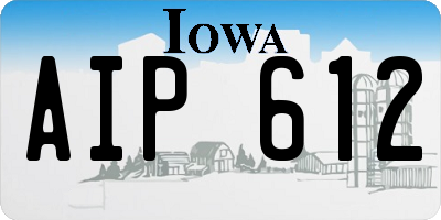 IA license plate AIP612