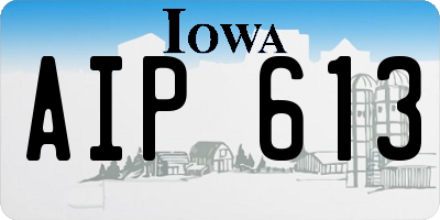 IA license plate AIP613