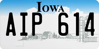 IA license plate AIP614
