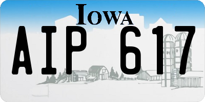 IA license plate AIP617