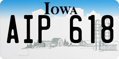 IA license plate AIP618
