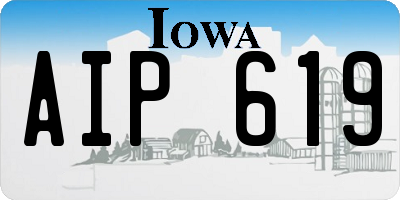 IA license plate AIP619