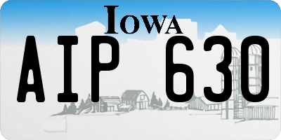 IA license plate AIP630